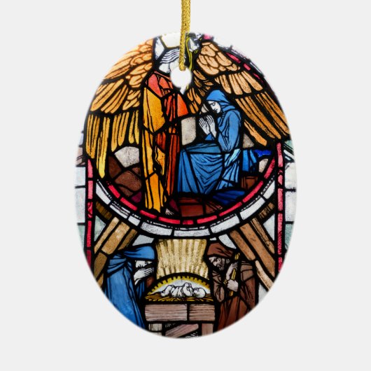 Ankündigung und Geburtsstunde Keramikornament (Vorne)