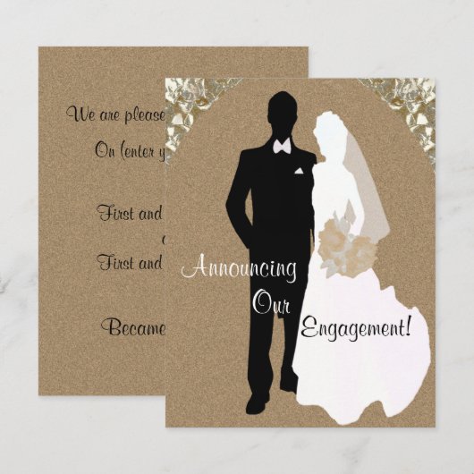 Ankündigung unserer Verlobung Cards (Vorne/Hinten)