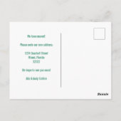 Ankündigung verschieben Neue Adresse Pink House CU Postkarte (Rückseite)