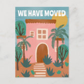 Ankündigung verschieben Neue Adresse Pink House CU Postkarte (Vorderseite)