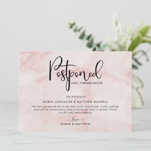 Ankündigung verspäteter Veranstaltungen, Blush-Mar (Stehend Vorderseite)