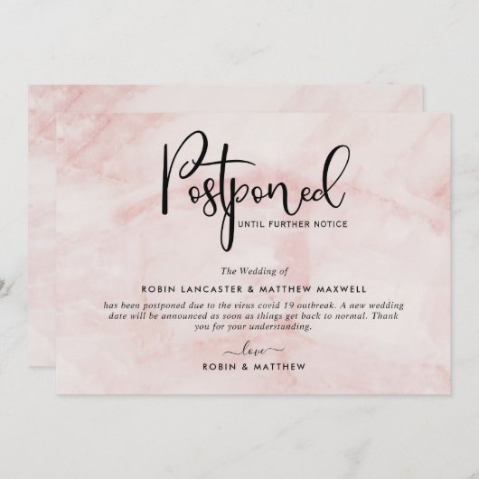 Ankündigung verspäteter Veranstaltungen, Blush-Mar (Vorne/Hinten)