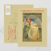 Ankündigung Vintager Abschluss im Jugendstil Postk (Vorne/Hinten)