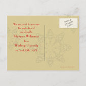 Ankündigung Vintager Abschluss im Jugendstil Postk (Rückseite)