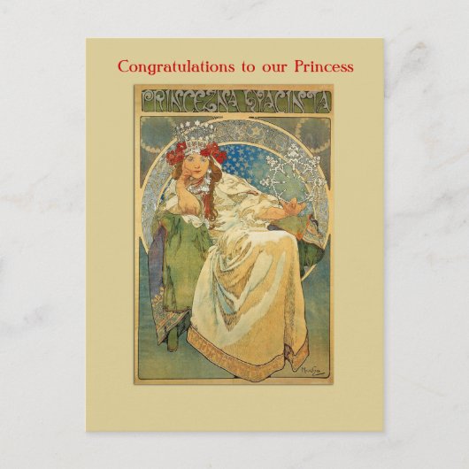 Ankündigung Vintager Abschluss im Jugendstil Postk (Vorderseite)