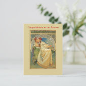 Ankündigung Vintager Abschluss im Jugendstil Postk (Stehend Vorderseite)