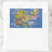 Ankündigung "Vögel in Bewegung - neue Adresse" Rechteckiger Aufkleber (Tasche)