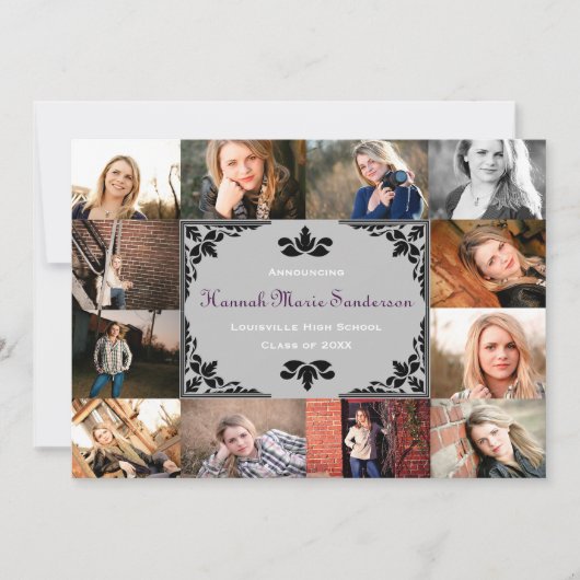 Ankündigung von 12 Fotos Abschluss Collage-12x18 G (Vorderseite)