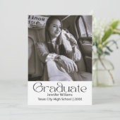 Ankündigung von Abschluss-Bogen mit schwarzem Foto (Stehend Vorderseite)