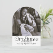 Ankündigung von Abschluss-Bogen mit schwarzem Foto (Stehend Vorderseite)