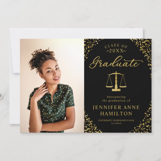 Ankündigung von Abschluss der juristischen Fakultä (Vorderseite)