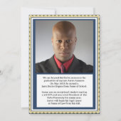 Ankündigung von Abschluss Foto Blue and Gold (Rückseite)