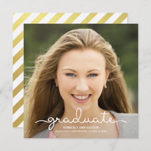 Ankündigung von Abschluss Foto Handgeschriebenes S (Vorne/Hinten)