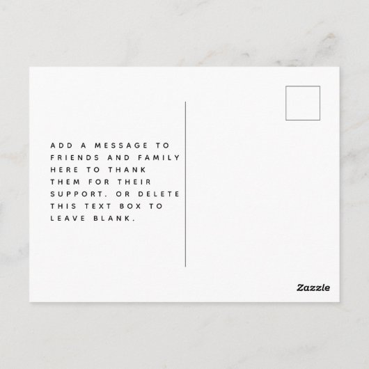 Ankündigung von Abschluss Foto Postkarte (Rückseite)