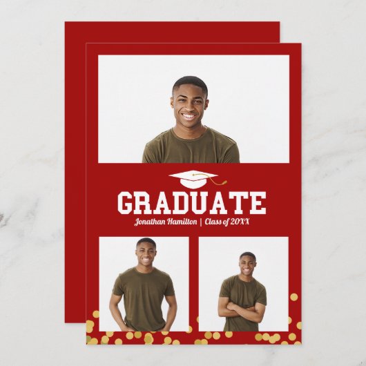 Ankündigung von Abschluss-Karten für High School (Vorne/Hinten)