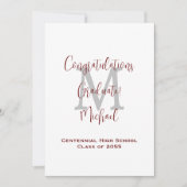 Ankündigung von Abschluss, Name Burgund White Gray (Vorderseite)