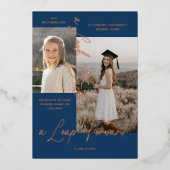 Ankündigung von Abschluss Then & Now Fotocollage (Vorderseite)