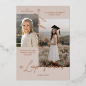 Ankündigung von Abschluss Then & Now Fotocollage (Vorderseite)