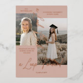 Ankündigung von Abschluss Then & Now Fotocollage (Vorderseite)