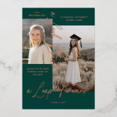 Ankündigung von Abschluss Then & Now Fotocollage (Vorderseite)