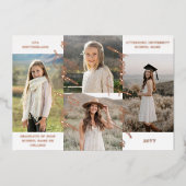 Ankündigung von Abschluss Then & Now Fotocollage (Vorderseite)