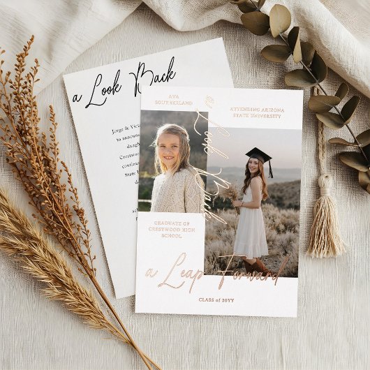 Ankündigung von Abschluss Then & Now Fotocollage