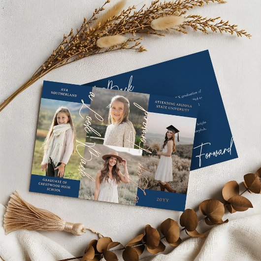 Ankündigung von Abschluss Then & Now Fotocollage