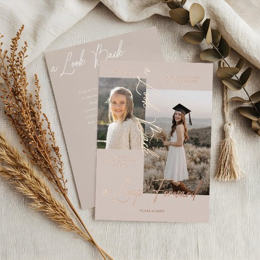 Ankündigung von Abschluss Then & Now Fotocollage