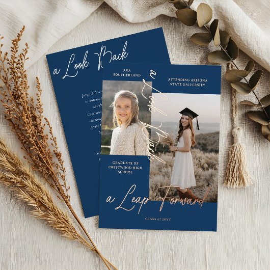 Ankündigung von Abschluss Then & Now Fotocollage