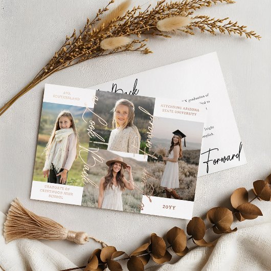 Ankündigung von Abschluss Then & Now Fotocollage