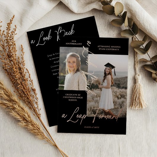 Ankündigung von Abschluss Then & Now Fotocollage