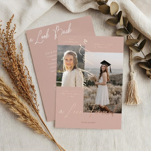 Ankündigung von Abschluss Then & Now Fotocollage