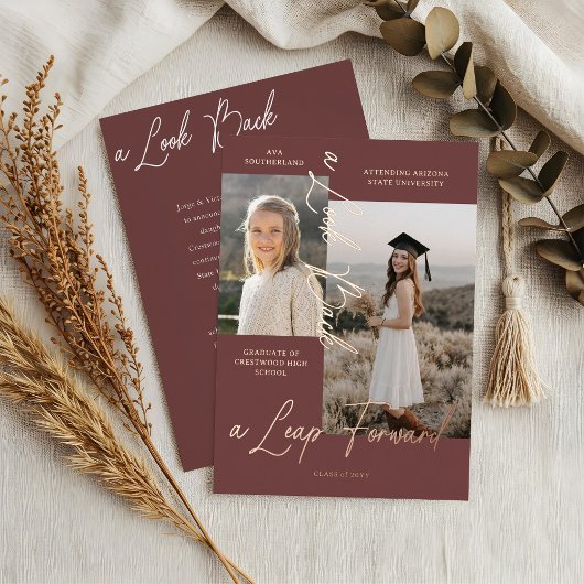 Ankündigung von Abschluss Then & Now Fotocollage