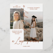 Ankündigung von Abschluss Then & Now Fotocollage (Vorderseite)