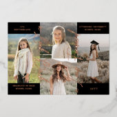 Ankündigung von Abschluss Then & Now Fotocollage (Vorderseite)