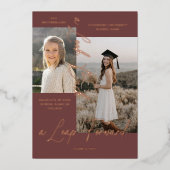 Ankündigung von Abschluss Then & Now Fotocollage (Vorderseite)