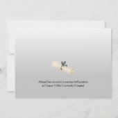 Ankündigung von Abschluss White Cap und Foto (Rückseite)