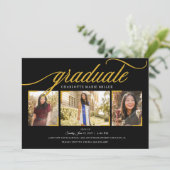 Ankündigung von Abschlüssen Einladung zur Fotokart (Stehend Vorderseite)