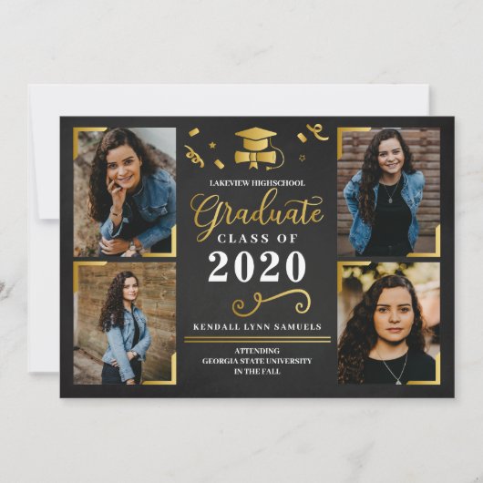 Ankündigung von Abschlüssen Einladung zur Fotokart (Vorderseite)