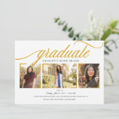 Ankündigung von Abschlüssen Einladung zur Fotokart (Stehend Vorderseite)