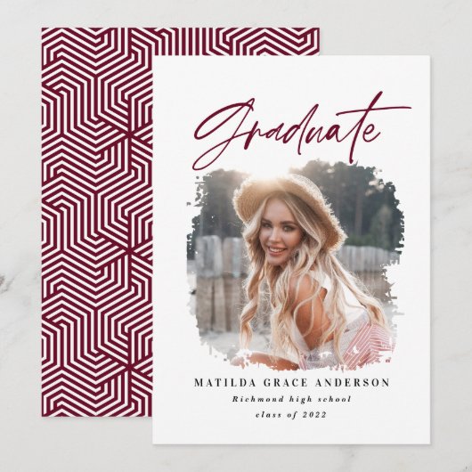 Ankündigung von Abschlüssen für geometrische Foto (Vorne/Hinten)