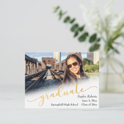 Ankündigung von Abschlüssen mit Foto & Imitats (Stehend Vorderseite)