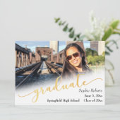 Ankündigung von Abschlüssen mit Foto & Imitats (Stehend Vorderseite)