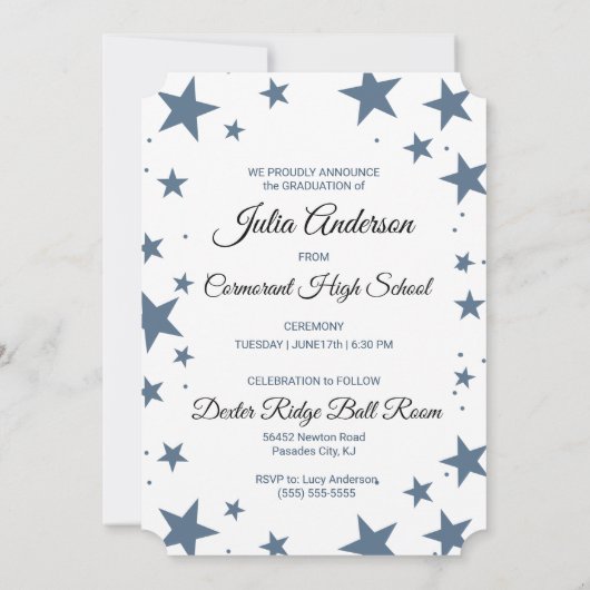 Ankündigung von Abschlüssen mit Stars Graduate Fot (Rückseite)
