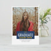 Ankündigung von Abschlüssen, Navy Blue und Gold (Stehend Vorderseite)