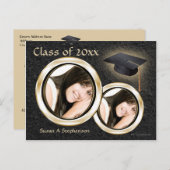 Ankündigung von Abschlüssen Postcard, Black and Go (Vorne/Hinten)