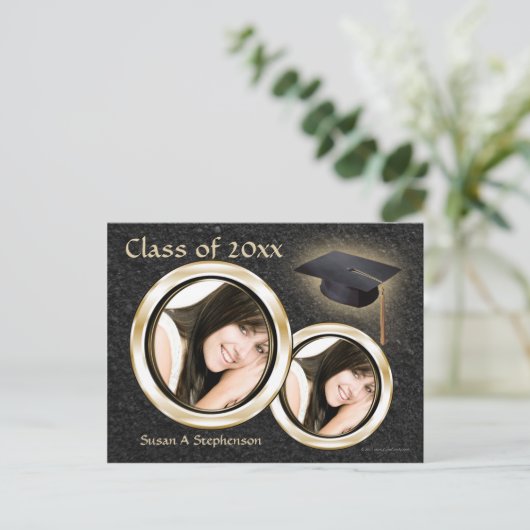 Ankündigung von Abschlüssen Postcard, Black and Go (Stehend Vorderseite)