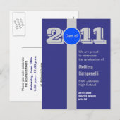 Ankündigung von Abschlüssen Postcard Silver Blue P (Vorne/Hinten)