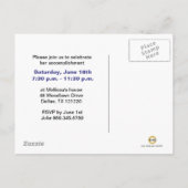 Ankündigung von Abschlüssen Postcard Silver Blue P (Rückseite)