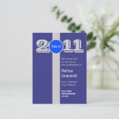 Ankündigung von Abschlüssen Postcard Silver Blue P (Stehend Vorderseite)